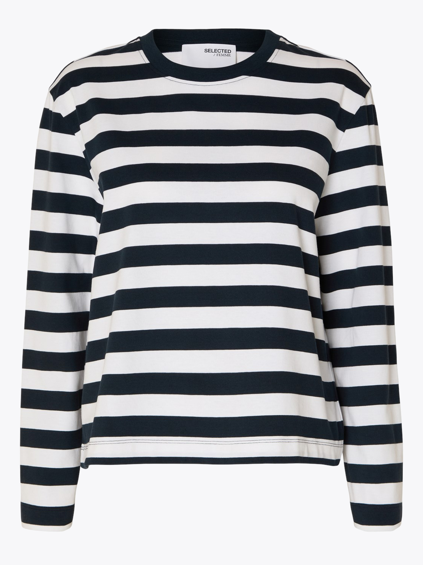 Essential Long Sleeve Striped Boxy Tee