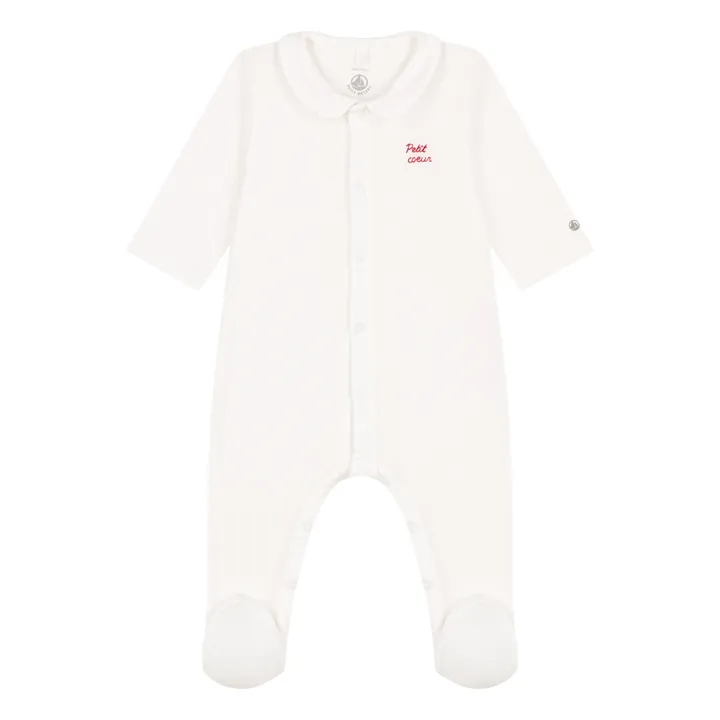 Petit Bateau Pyjama Maro Petit Cœur | Blanc