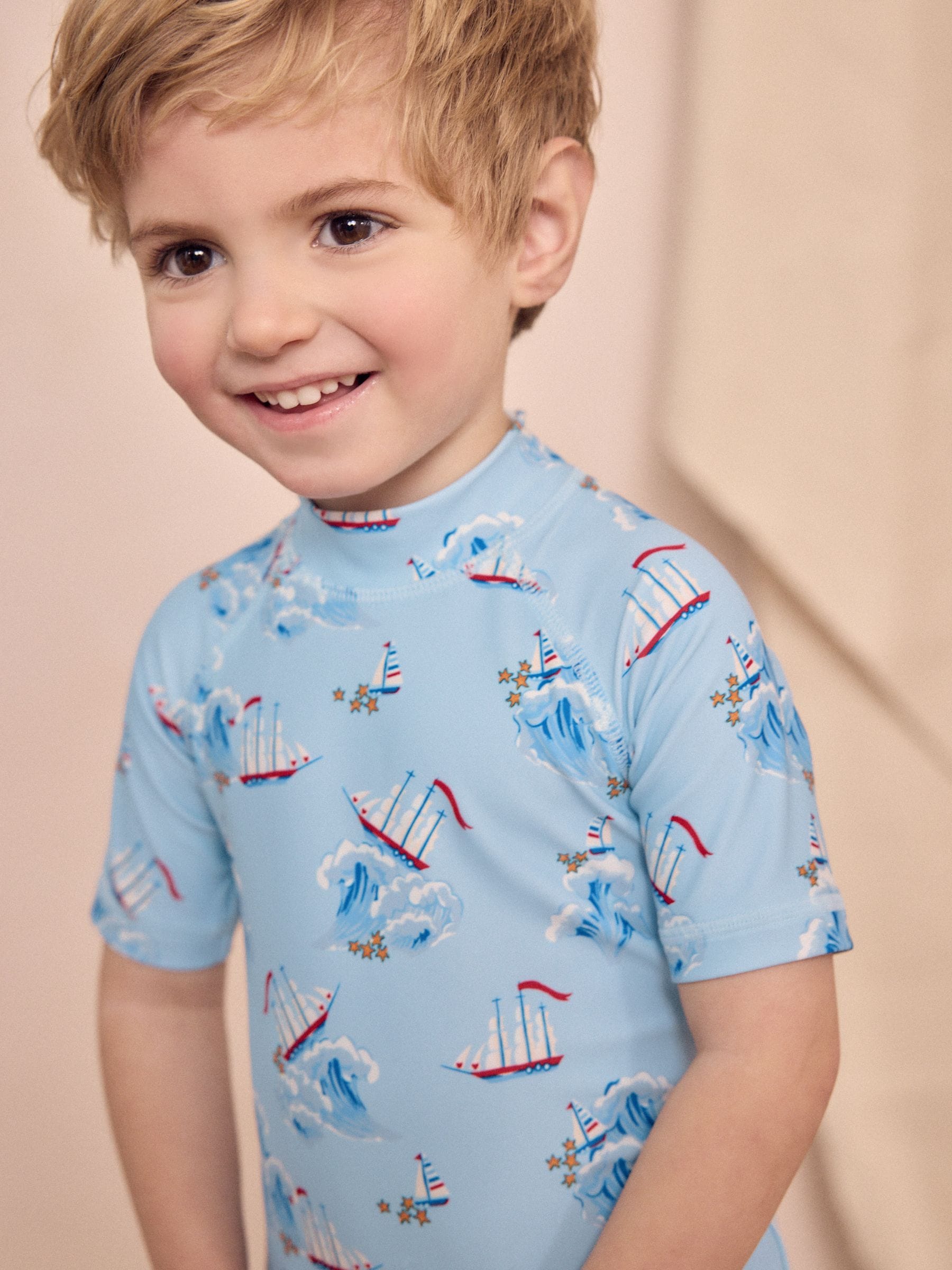 Blauw - Cath Kidston Zonbeschermend onesie badpak (3mnd-7jr)