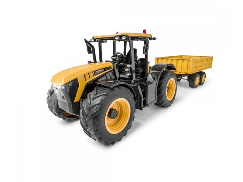 Carson Traktor JCB Fastrac mit Anhänger RTR, 1:16 Ferngesteuerter Traktor mit Licht und Sound