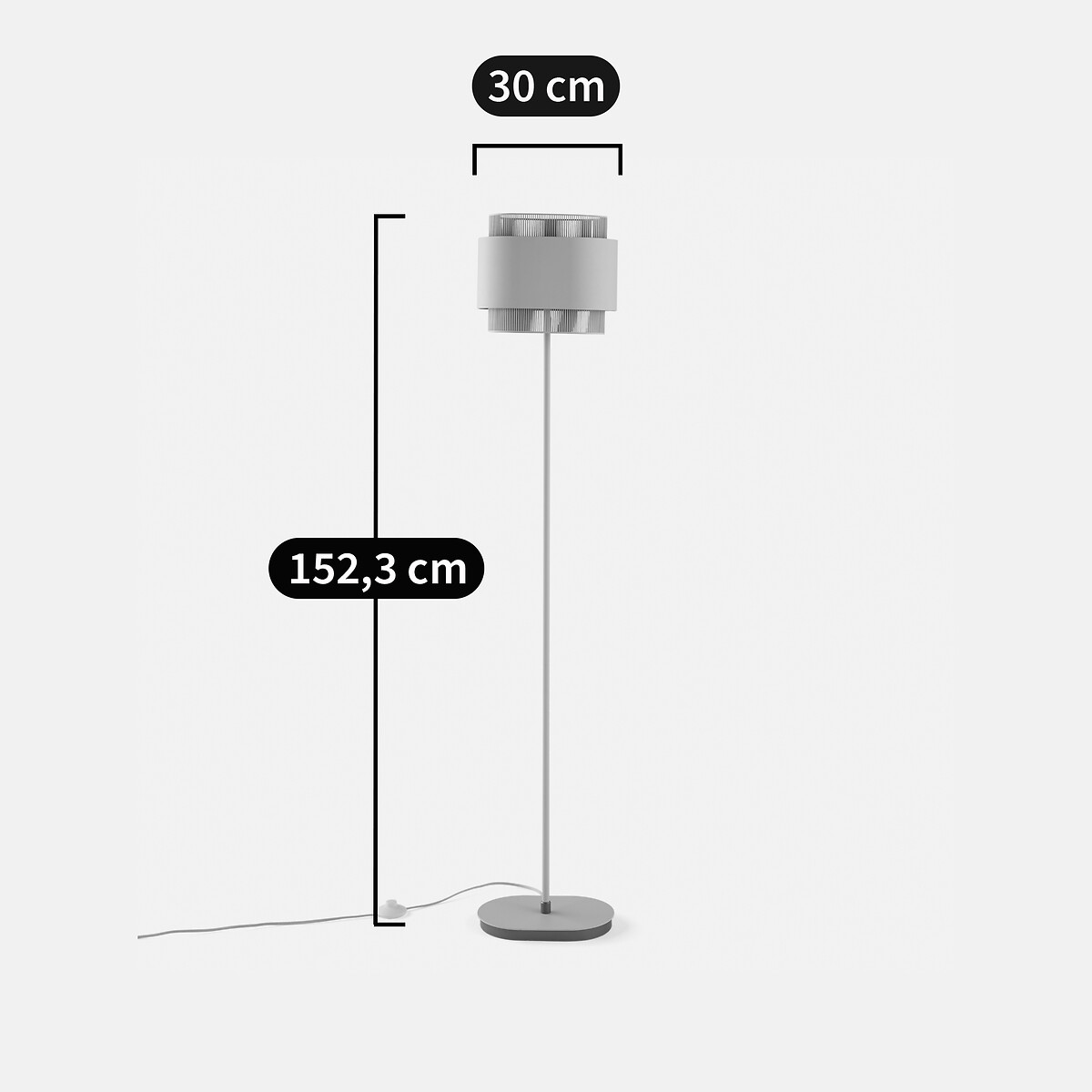 LA REDOUTE INTERIEURS<br>Candeeiro de pé duplo de metal, Leila