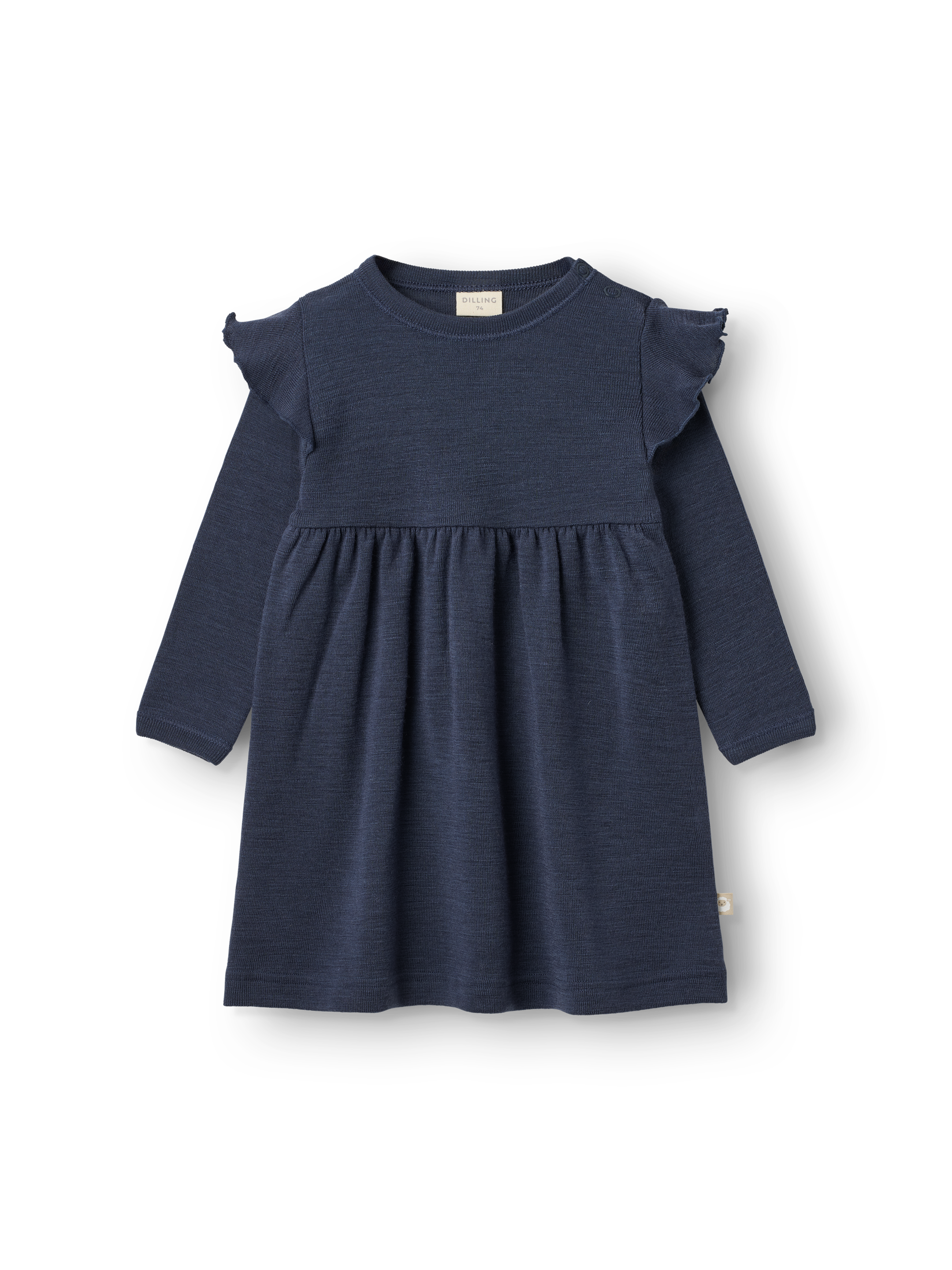 Jurk met ruches van merinowol voor baby's