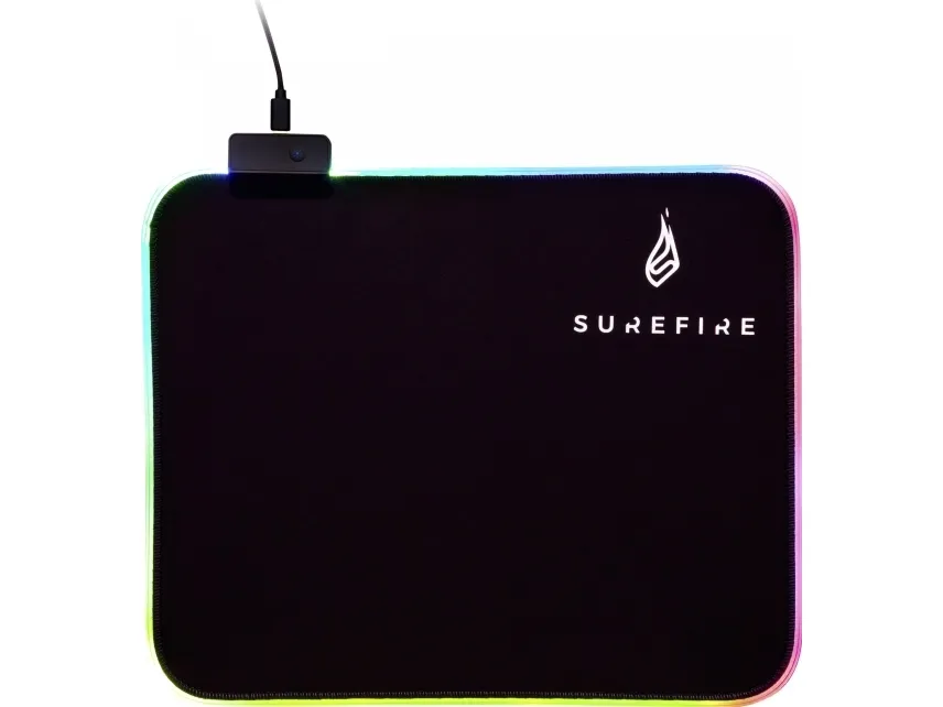 Surefire Gaming SIlent Flight RGB-320 - Gaming Musemåtte - 32 x 26 cm. - Sort/RGB
