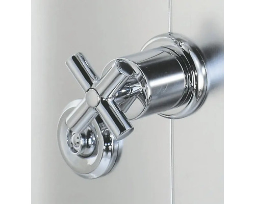 Douchepaneel inclusief thermostaat Schulte DuschMaster met kruisgrepen aluminium/chroom D9676 41