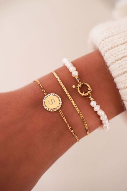 Atelier armband met ronde strass bedel