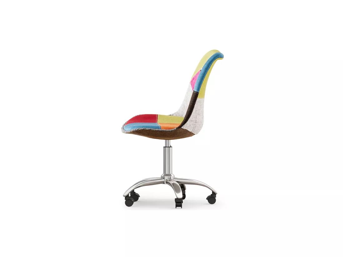 Chaise de Bureau Pivotante - Tissu Patchwork - Simona Multicolore