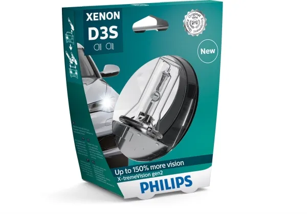 Philips Xenon X-tremeVision gen2 42403XV2S1 Xenon-forlygtepære til biler, 35 W, 42 V, D3S, Xenon, 1 stk