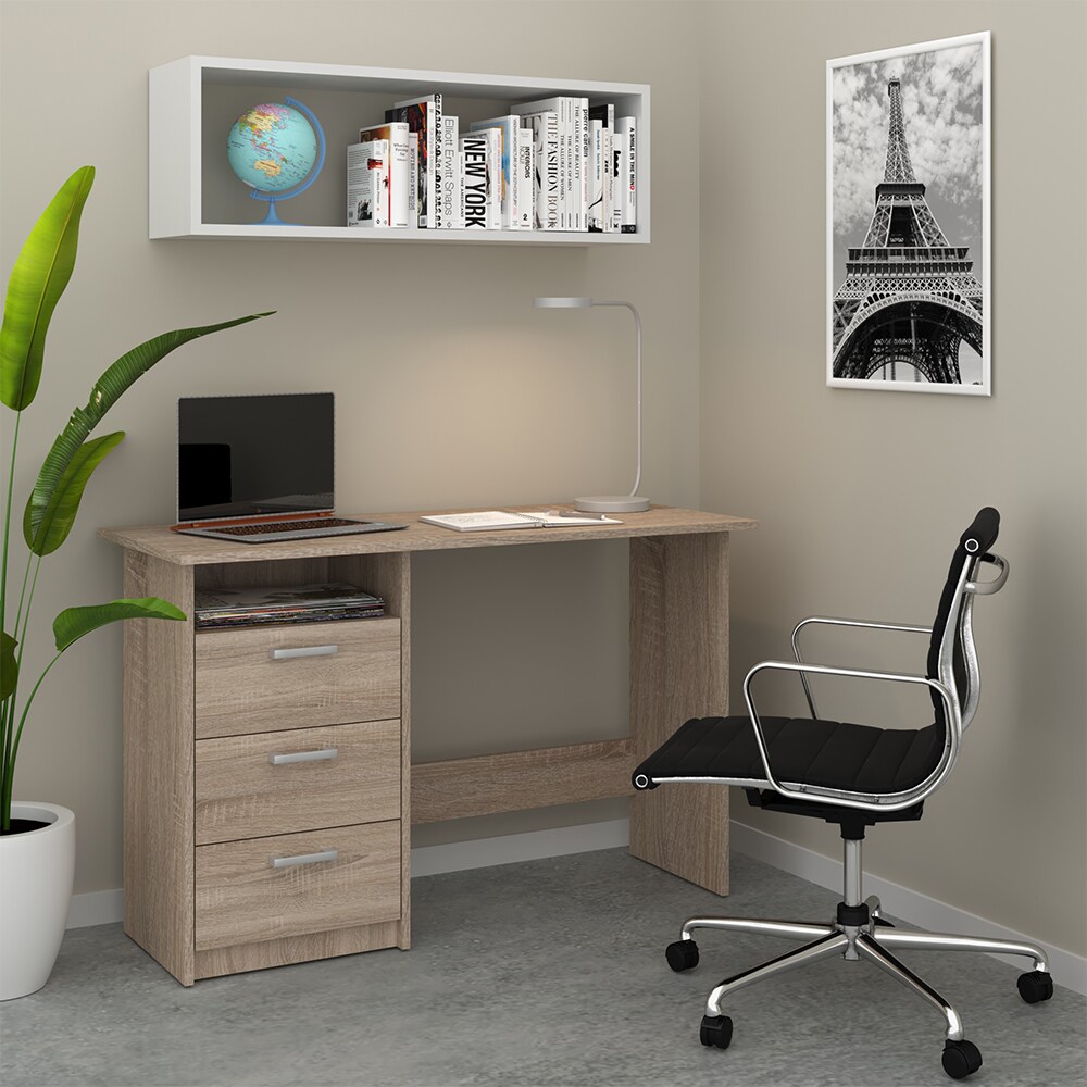 VICCO Schreibtisch MEIKO Sonoma Eiche Arbeitstisch Bürotisch Regal PC Tisch