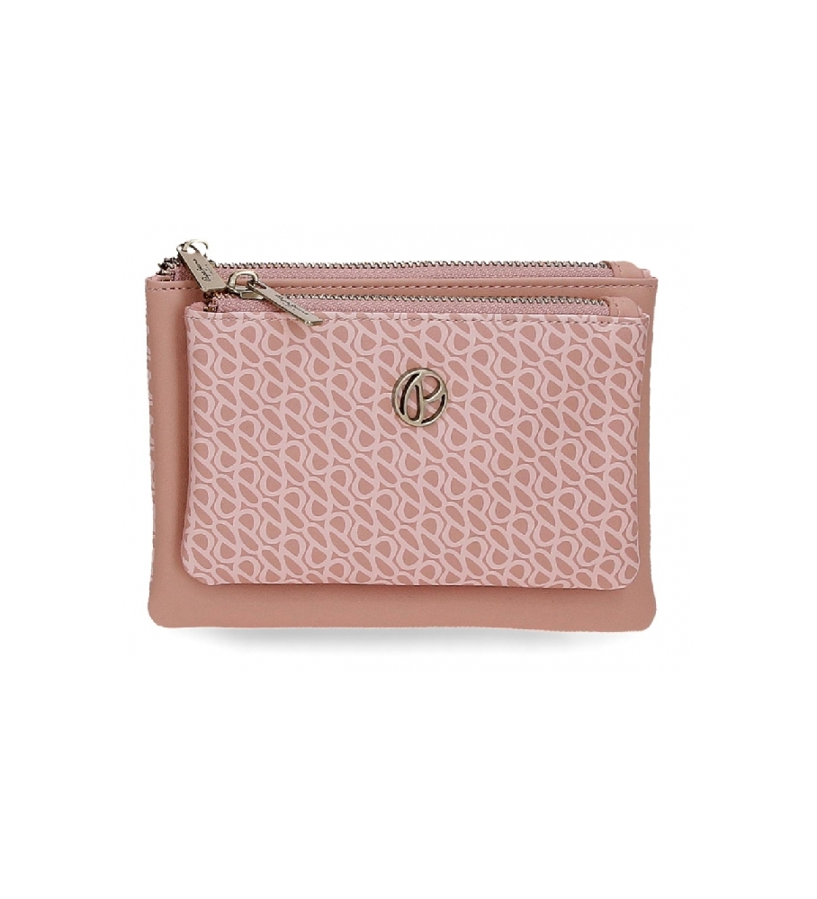 Carteira Megan da Pepe Jeans com dois compartimentos, rosa