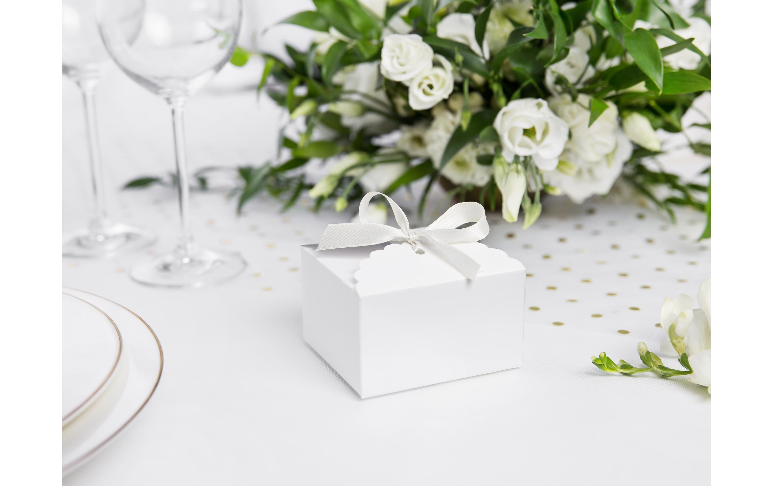 Satinband 1.2 cm x 25 m, WeissBand für Geschenke oder für die Dekoration auf Festen und Hochzeiten