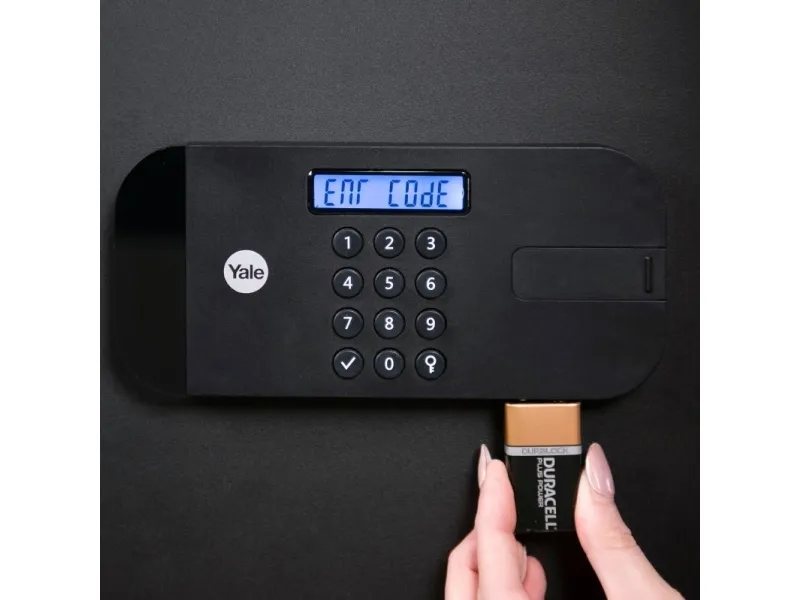 Yale YSEB/400/EB1, Fritstående pengeskab, Sort, Kombinationslås, Stål, Gulv/væg, 2 hylder