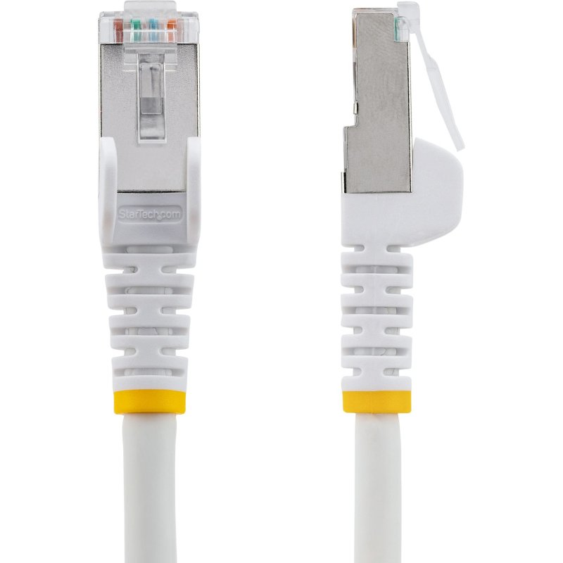StarTech.com Câble Ethernet CAT6a 7m - Low Smoke Zero Halogen (LSZH) - 10 Gigabit 500MHz 100W PoE RJ45 S/FTP Cordon de Raccordement Réseau Snagless Blanc avec Décharge de Tension