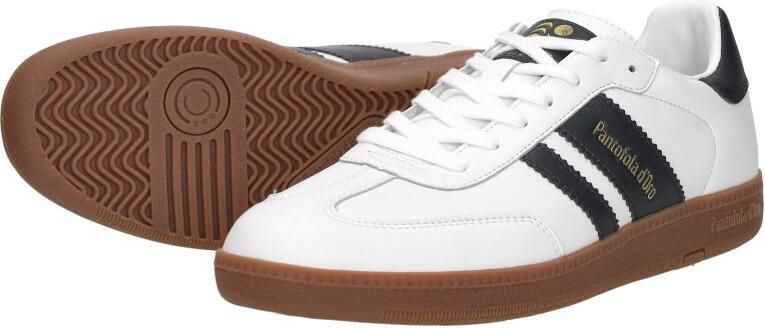 Pantofola d'Oro Bomber suède leren sneakers wit zwart