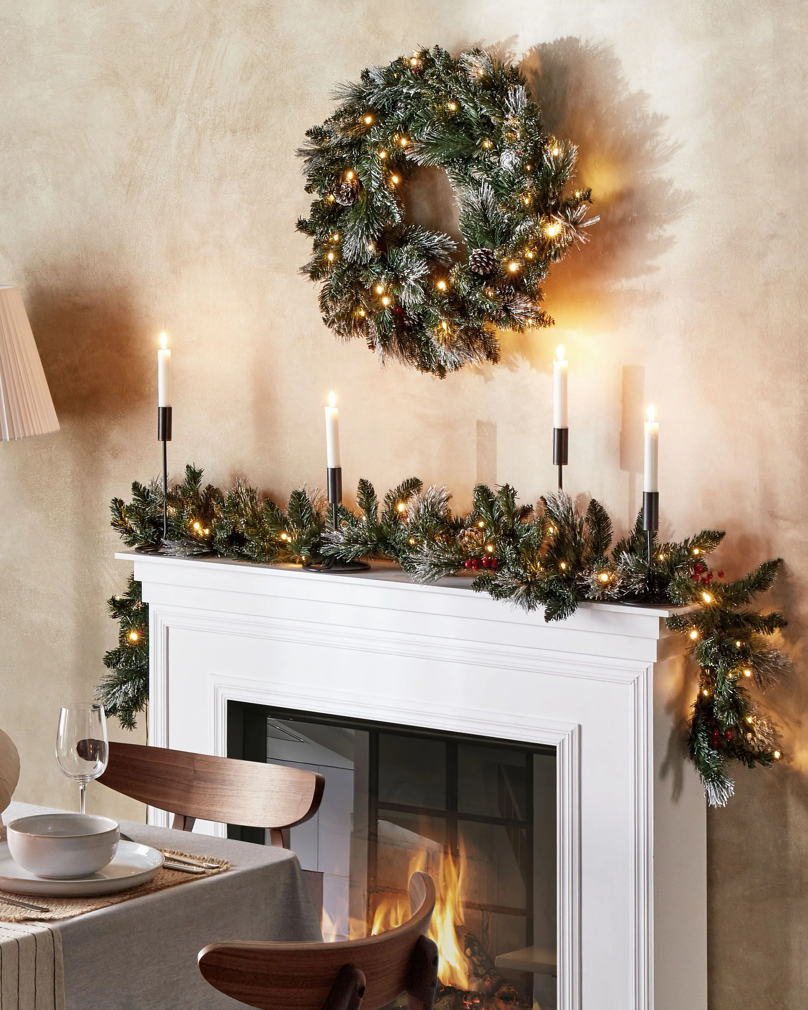 Kerstkrans LED WAPTA Groen 40 cm