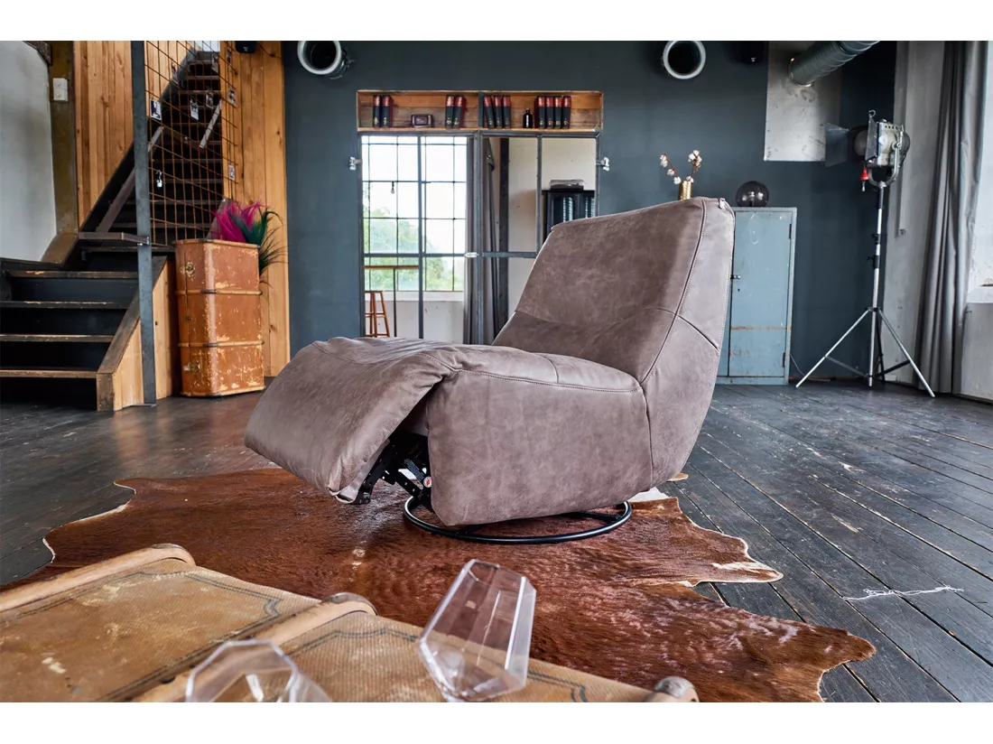 Fauteuil - taupe cuir - CINE