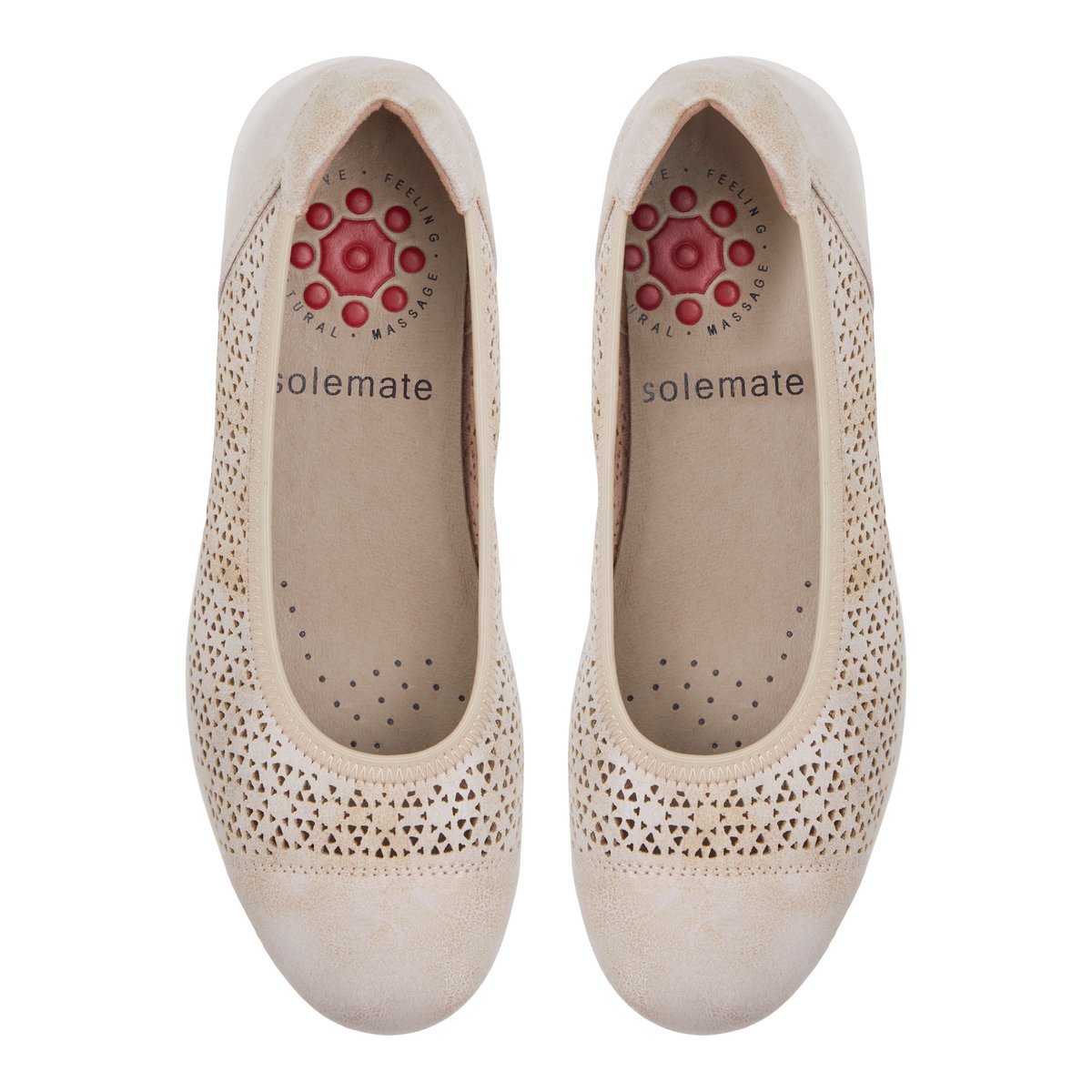 SOLEMATE-Groiri-Ballerine - Talon plat - Champagne