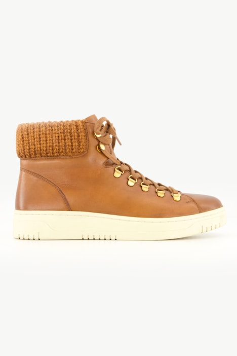 Leder-Sneaker, Strick, Weite H