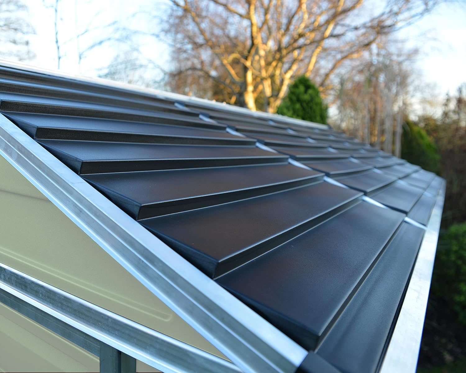 Palram Canopia by Gerätehaus Skylight 6x10 Geräteschuppen Metall 304 x 185 cm TAN Polycarbonatplatten rostbeständig UV-Schutz
