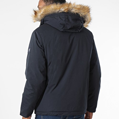 Parka Capuche Fourrure Sapporo 10051043 Bleu Marine