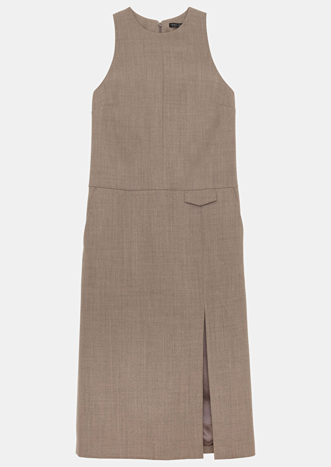 Robe Rollandebeige en flanelle