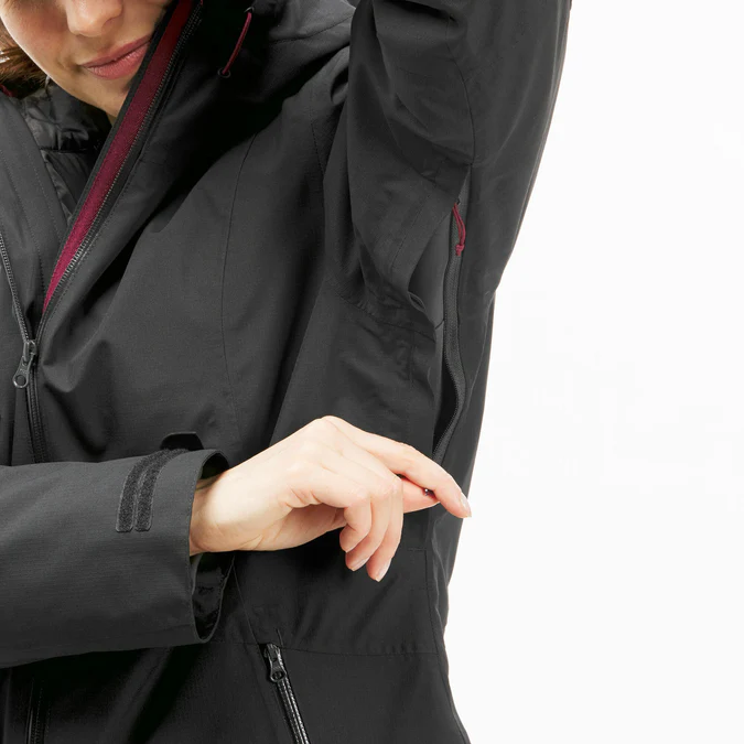 Decathlon Forclaz - Jaqueta impermeável 3 em 1 Forclaz para mulheres, ideal para viagens e mochilão, com temperatura de conforto de -8°C (17,6°F).