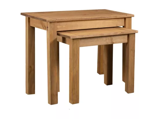 Tables gigognes 2 pièces Bois de pin massif Assortiment Panama