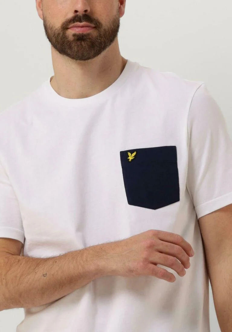 LYLE & SCOTT witte lyle & scott t-shirt contrast pocket t-shirt
