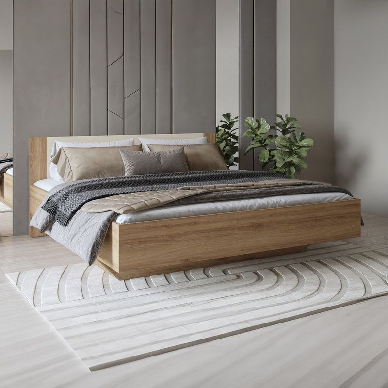 Houten Bed Verdal - Eiken - Met Opbergruimte - Strak Design