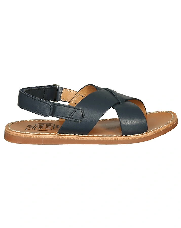 Leder-Sandalen PLAGE STITCH CROSS in marine