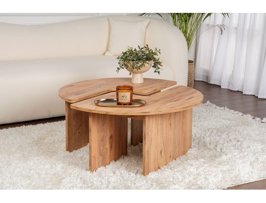 CONCEPT1 - Table basse Moira Pin Atlantique 90 x 90 x h41cm