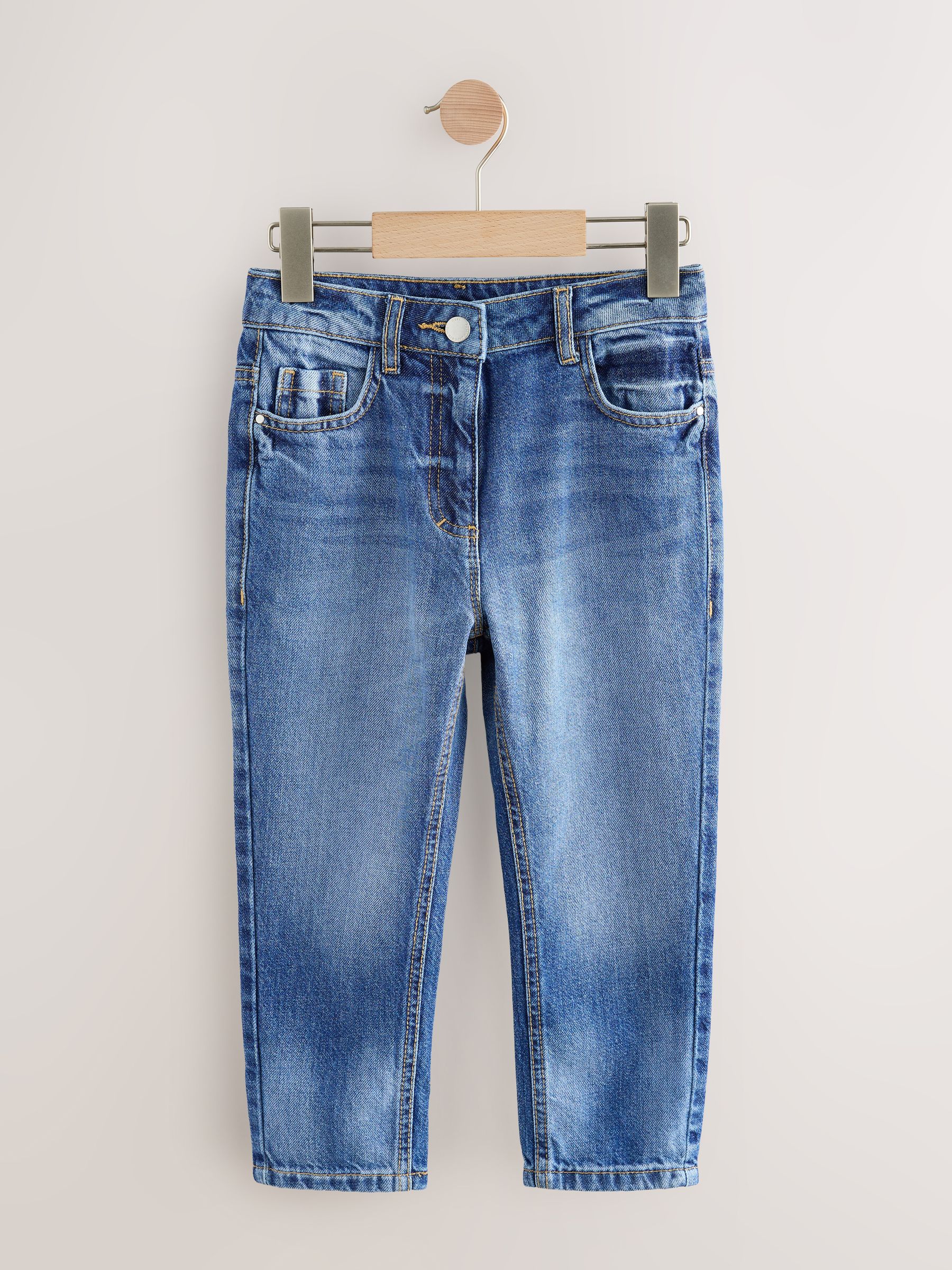 Middenblauw denim - Mom jeans korte lengte (3-16jr)