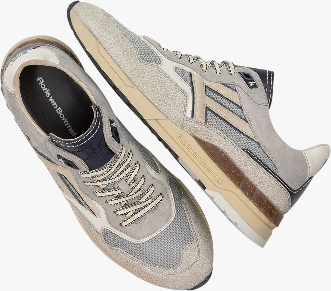 grijze floris van bommel lage sneakers sfm-10153 de runner