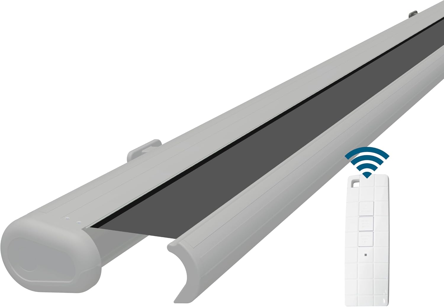 Eclipse Vollkassettenmarkise Premium elektrisch 2,5x2m Markise Balkon Terrassenüberdachung Kassettenmarkise Gelenkarm Polyacryltuch UV-Schutz 50+ Smarthome-fähiger Dooya Motor, Markisentuch: Grau