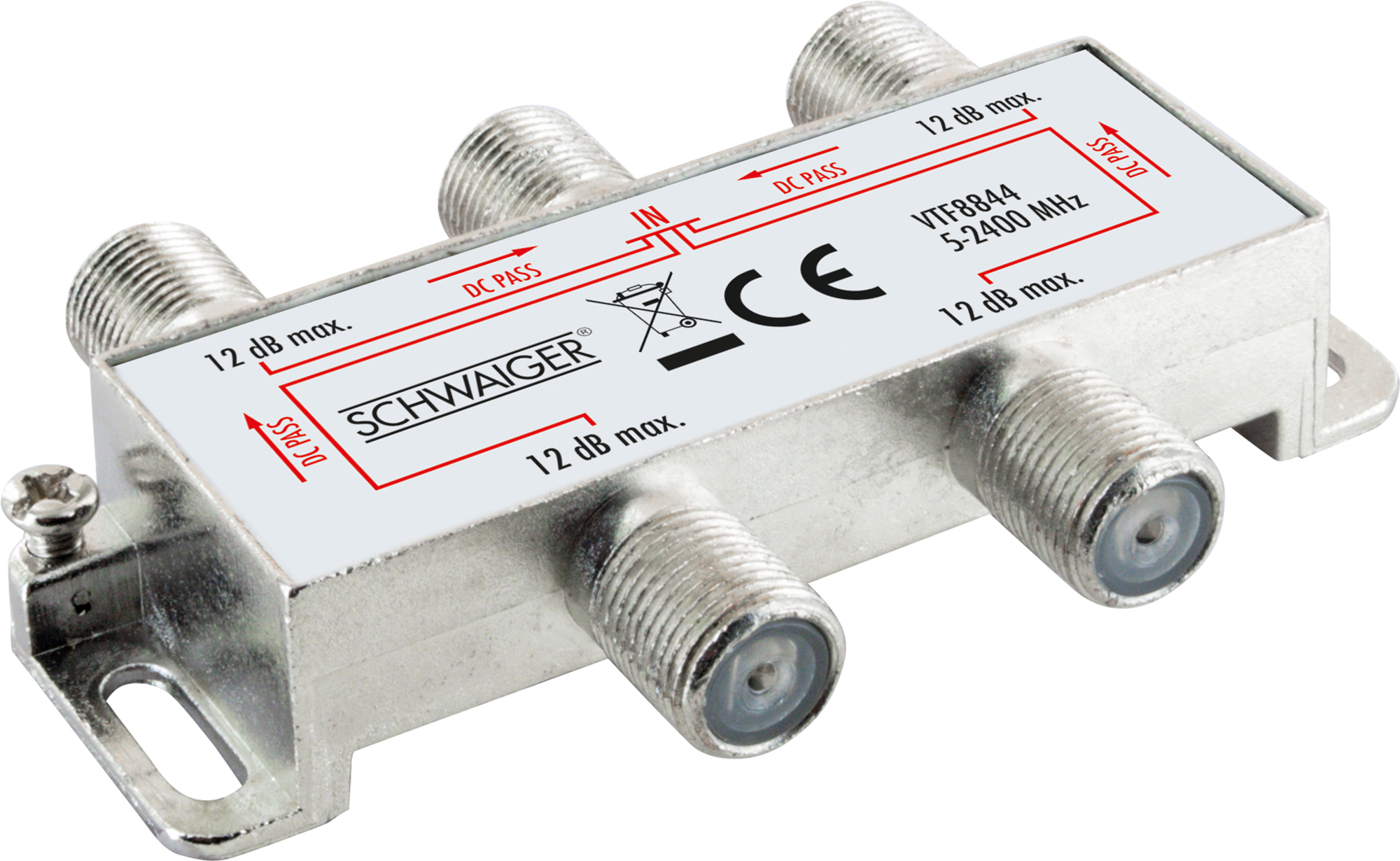 Schwaiger VTF8844 4-weg 9 dB verdeler