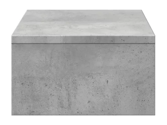 Support de moniteur avec tiroirs gris béton bois d'ingénierie
