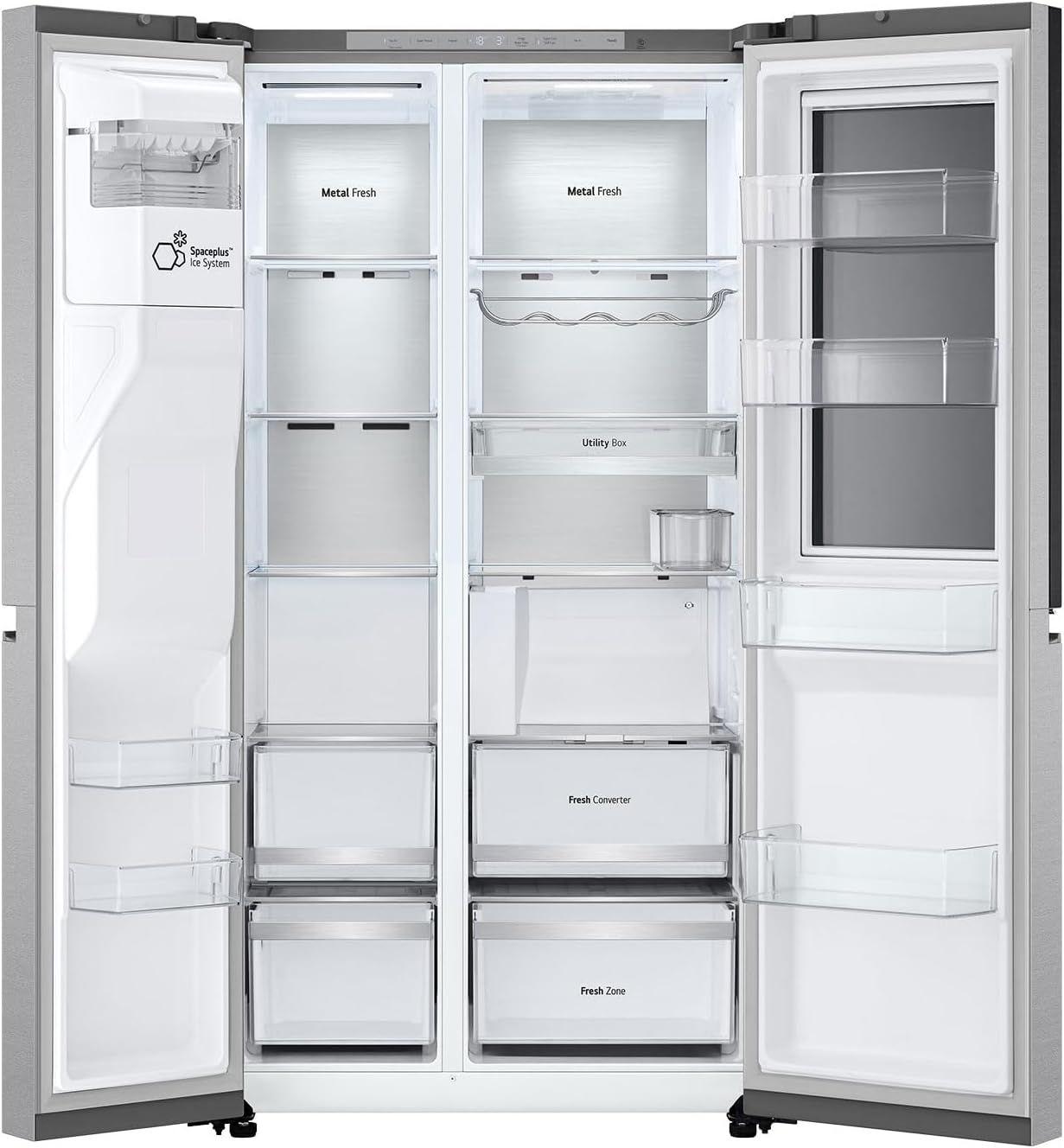 LG GSXE90MBAD Side by Side Kühlschrank mit InstaView, Klasse D, 628 Liter Kapazität, Festwasseranschluss, Metal Sorbet