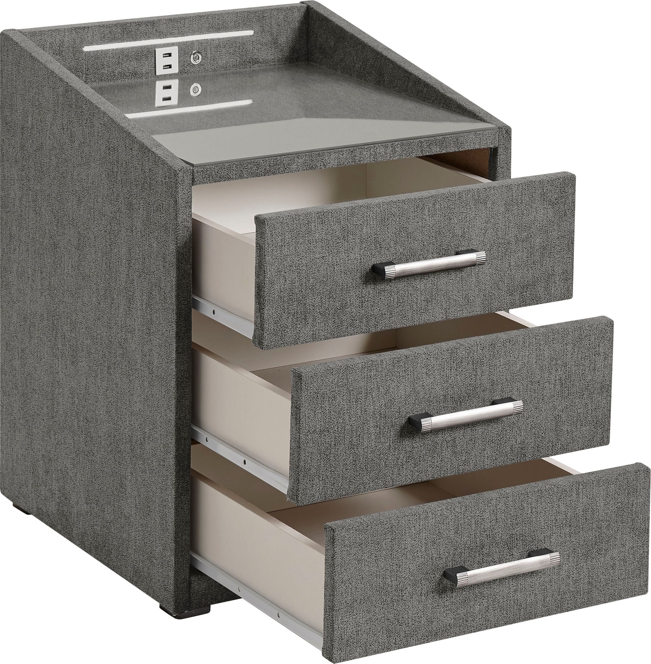 ED EXCITING DESIGN Nachtkonsole »Moon« mit LED-Beleuchtung und USB-Anschluss & USB-C-Anschluss