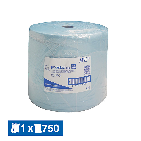 Bobine d'essuyage bleue Wypall L40 750 formats