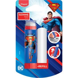 Gomme en plastique SUPERMAN + gomme de rechange