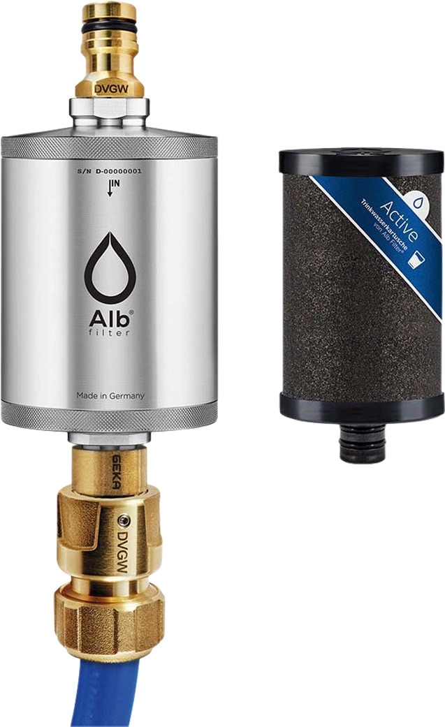 Alb Filter® MOBIL Active Trinkwasserfilter Mit GEKA Anschluss Edelstahl Natur