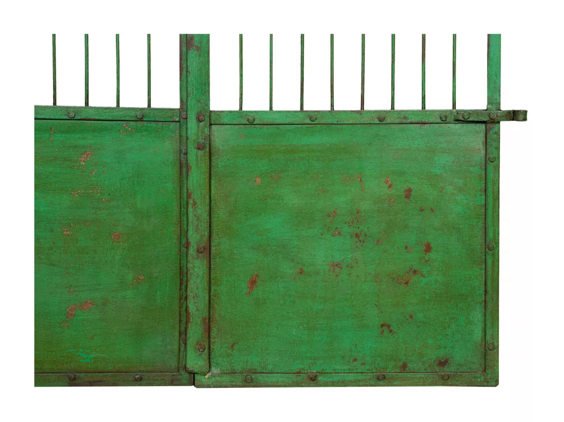 BISCOTTINI Portail - Fer Forgé Finition Antique - Clôture en Fer - Portail en Métal - Porte Décorative - Portail d'Entrée - 118x6x200cm - Une Pièce