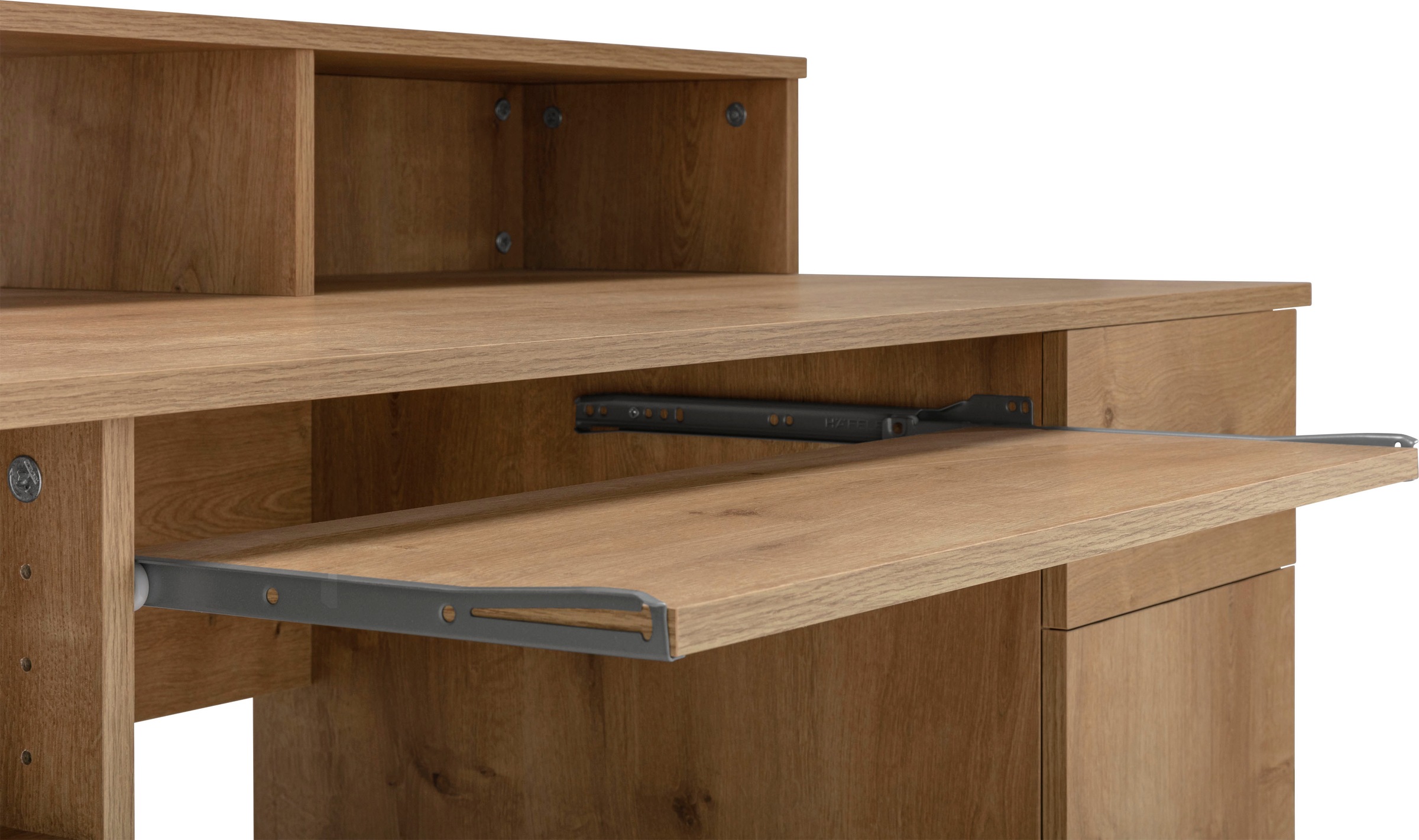 VOGL Möbelfabrik Schreibtisch »Timra mit Monitoraufsatz, Tastaturauszug & Towerfach,« Breite 154 oder 178 cm, Made in Germany