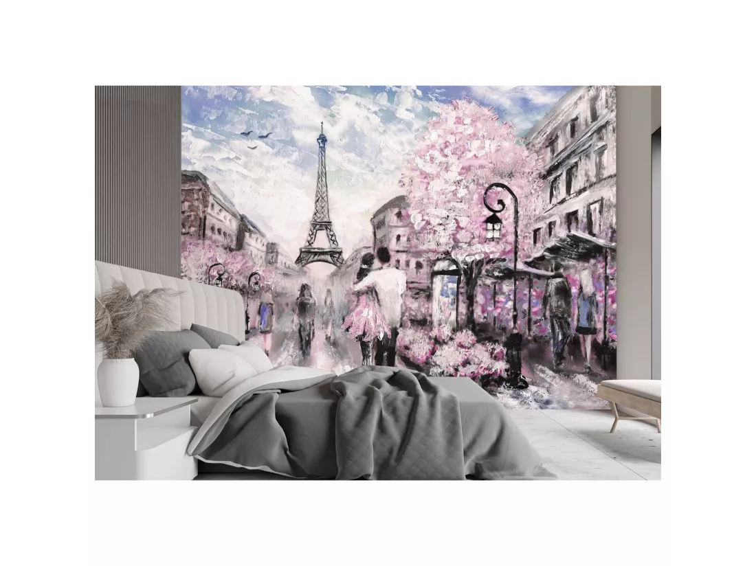 Papier peint paris au printemps - 100 x 70 cm