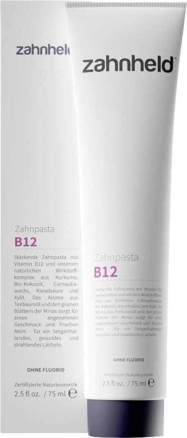 ZAHNHELD Zahncreme mit Vitamin B12<br>75 ml, Tube, Creme, ohne Flourid