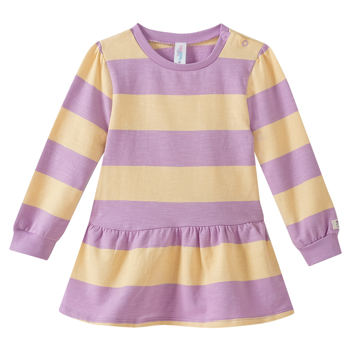 Topomini Baby Sweatkleid mit Volant hellgelb / helllila