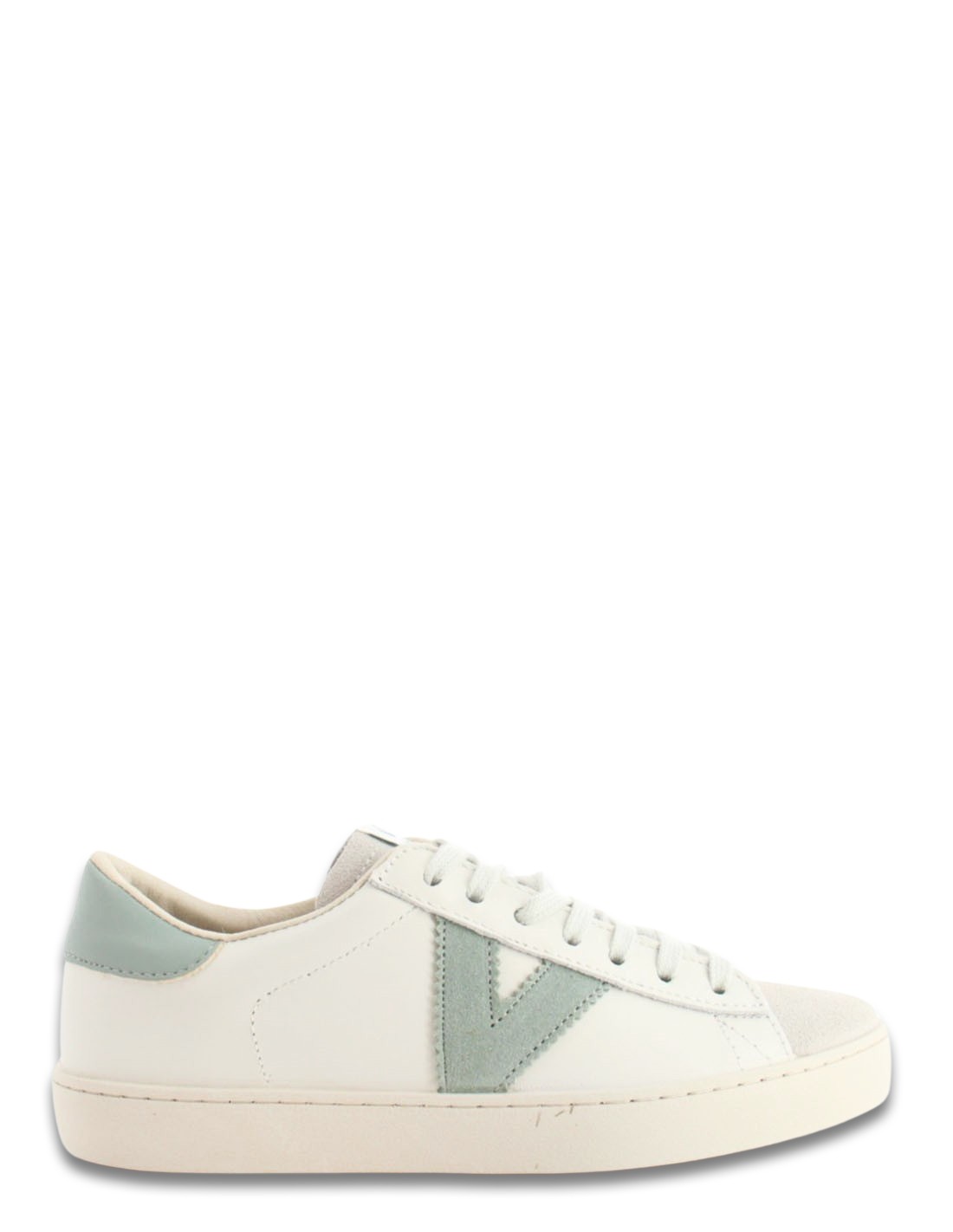 victoria Baskets de ville Femme Berlin Piel & Serraje Cuir Blanc/Vert