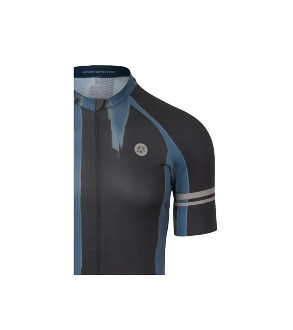 AGU Vertical Paint Performance Fietsshirt Korte Mouwen Blauw Heren