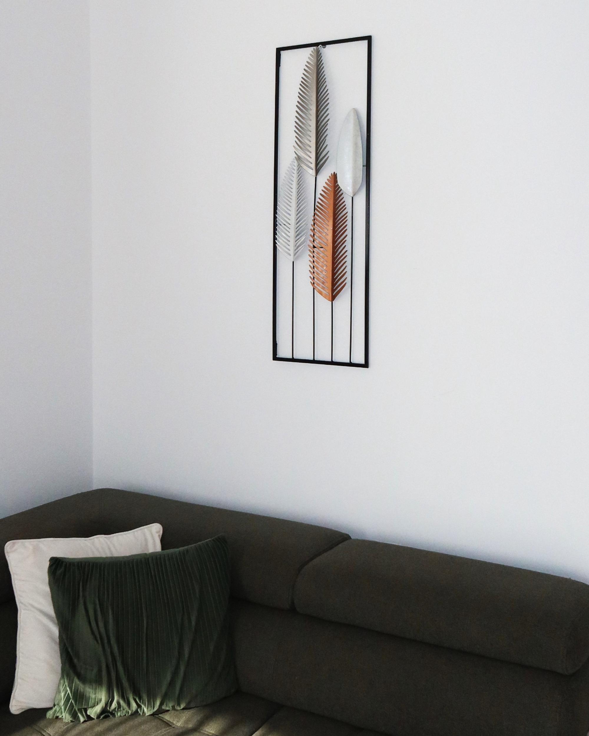 Wanddecoratie Blad NIOBIUM Metaal 90 cm Zilver