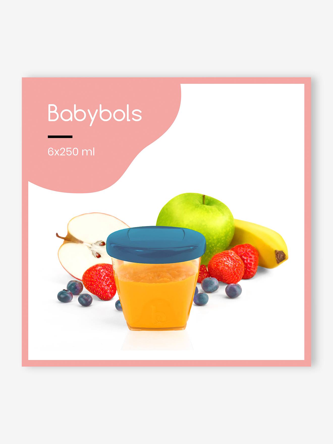 Pacote com 6 mamadeiras herméticas de 250ml BABYMOOV Babybol laranja claro sem sabor