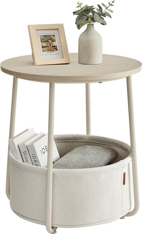 VASAGLE - LET223K67 - Bijzettafel - Crèmewit - Modern - Opbergruimte